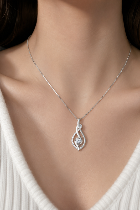 Minimalist Moissanite Necklace in 925 Sterling Silver
